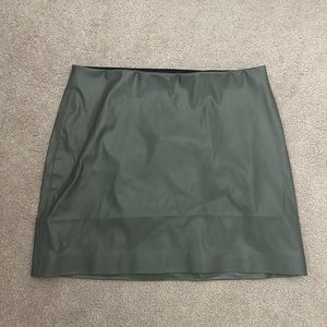 Windsor Olive Green Leather Skirt